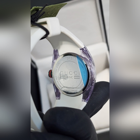 Gucci Sync Stainless Steel & Rubber-Strap Watch YA137302 36mm - White NEW - Picture 7 of 7